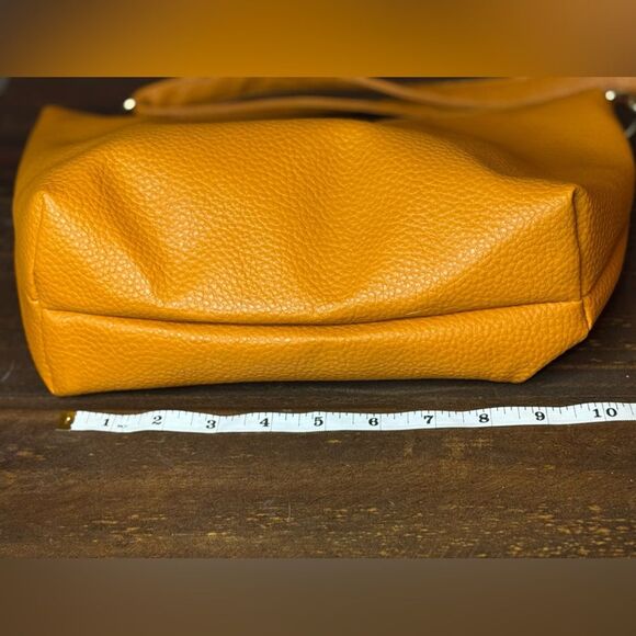 BCBG Paris Autumn “Basketball” Orange Adjustable CrossBody Hobo Bag - Picture 7 of 14